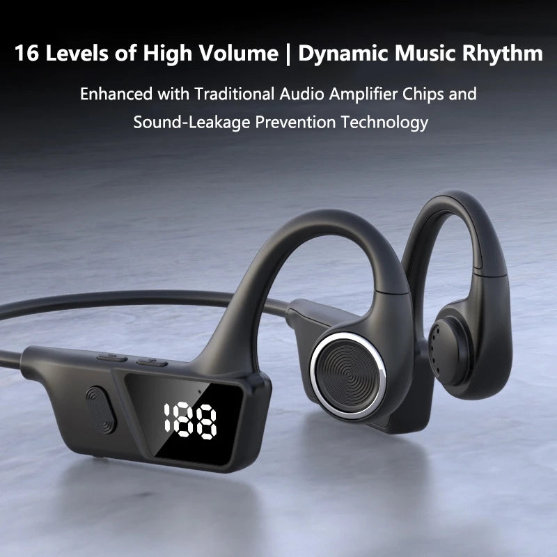 Lenovo Ai New Bone Conduction Bluetooth Headphones Memory Noise Cancellation Battery Level Display and Running Mode Waterproof