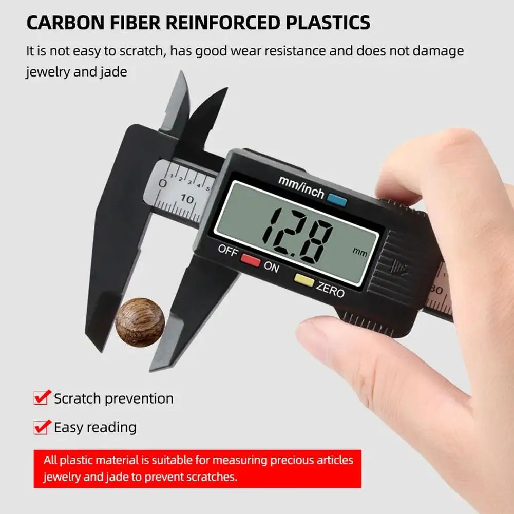Electronic Digital Caliper Carbon Fiber Dial Vernier Caliper Gauge Micrometer Measuring Tool Digital Ruler