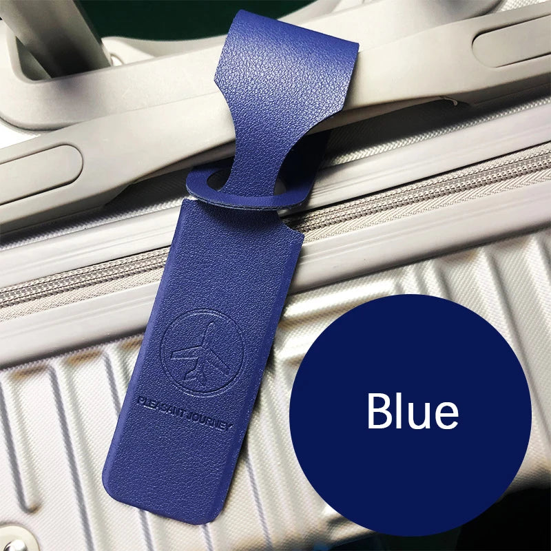 Luggage Tag PU Leather Long Strip Hanging Luggage Tag Portable Travel Accessories for Suitcase Backpacks Name ID Address Tags