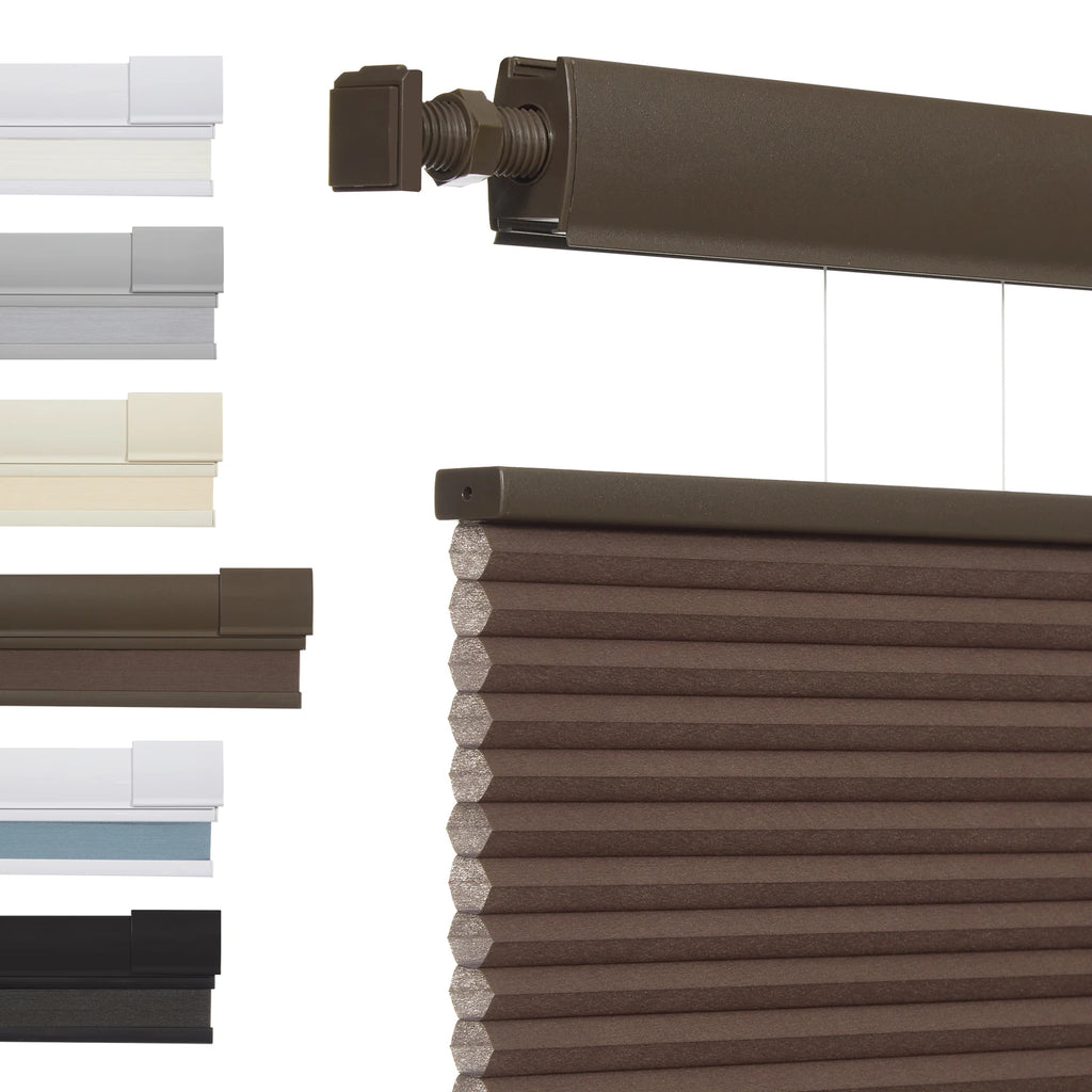 No Tools No Drill Top Down Bottom Up Honeycomb Blinds for Windows, 1" Cell Fabric Cordless Thermal Insulated Noise Reduction
