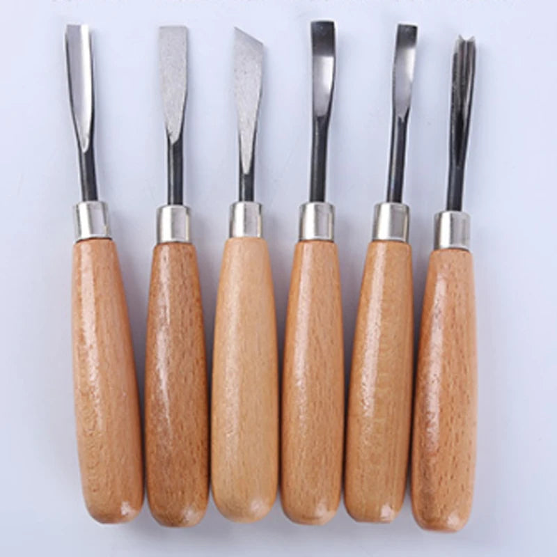 8Pcs and 6Pcs Woodpecker Dry Hand Wood Carving Tools, Professional Woodworking Graver Chisel Kit Gouges Tools