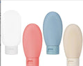 4Pcs/Set Travel Botttle Set 60ml Refillable Bottle Soft Silicone Lotion Shampoo Container Squeeze Tube Empty Bottle Wholesaleliu