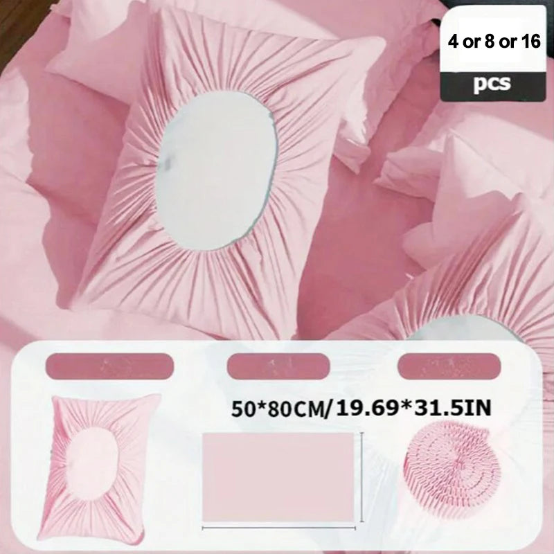 4/8/16pcs Disposable Pillowcase Set Dirt-Proof & Breathable Universal Fit For Hotel, Beauty Salon Travel No Pillow Core Included