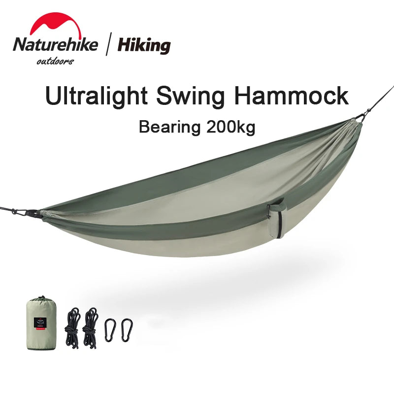 NatureHike Outdoor Ultralight Swing Hammock 1-2 Persons Camping Hunting Hiking Travel Picnic Forest Tree Hammock Anti-Rollover