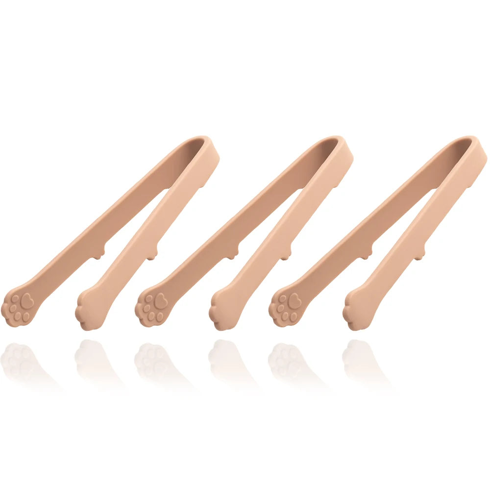 3Pcs Silicone Ice Tongs Bread Cake Clamps Salad Coffee Sugar Cubes Clips for Restaurant Bar Party Serving Tongs Kitchen Tools