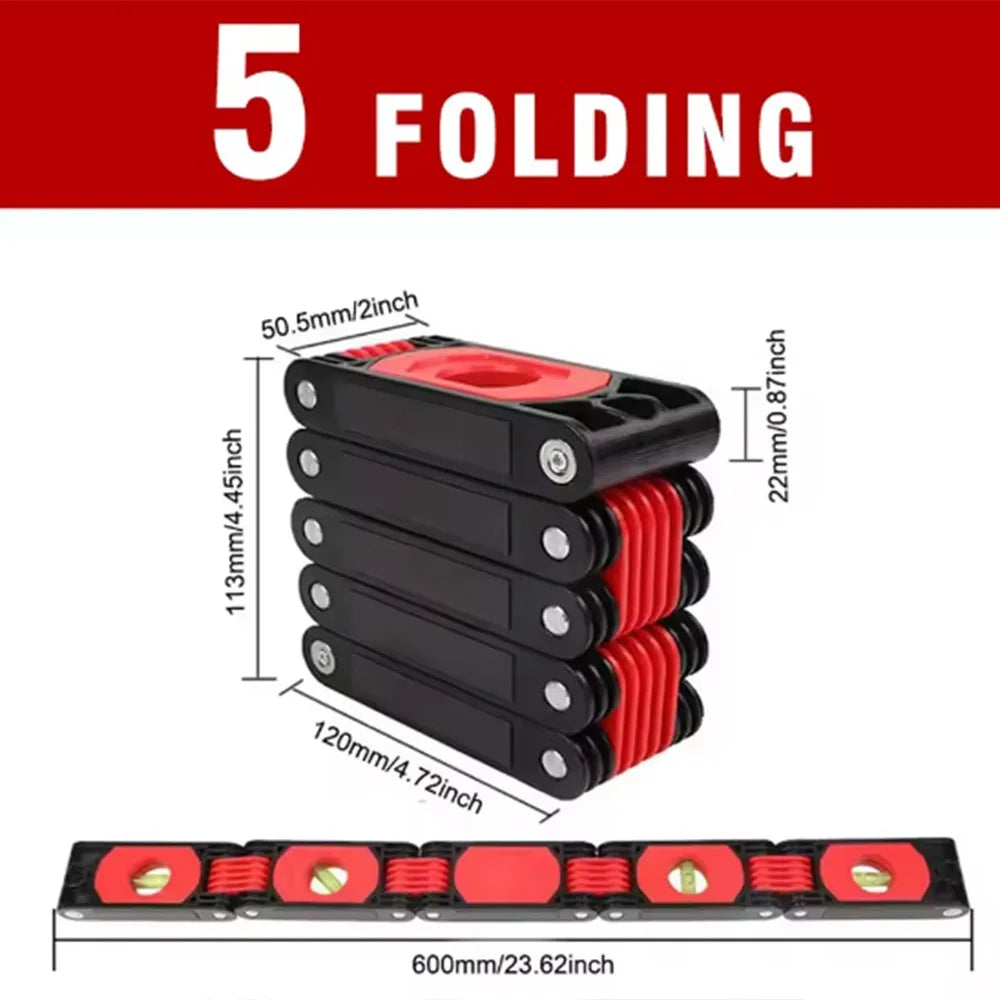 High Precision Folding Horizontal Ruler Strong Magnet Folding Extend Magnetic Level Meter Durable Practical Angle Finder Gauge
