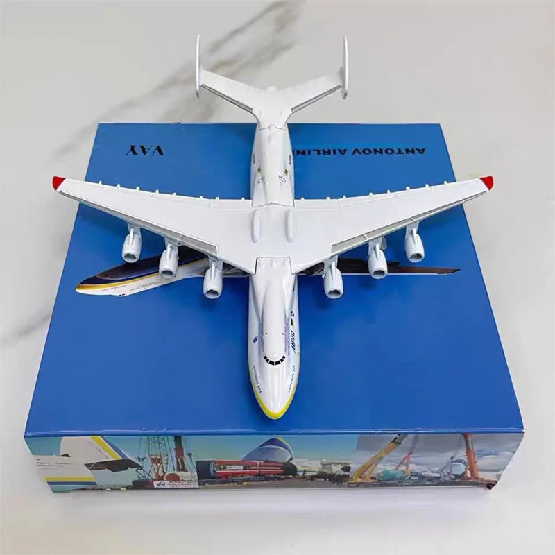 20CM 1:400 Scale Ukraine Antonov An225 Transport Airplane Diecast Model With Base And Landing Gear Aircraft Collection Display