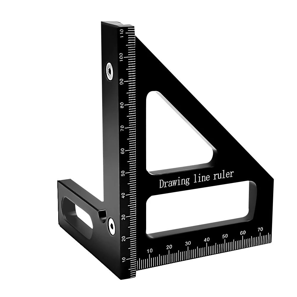 Precision Aluminum Alloy  Miter Triangle Ruler 45°/90° Woodworking Square Protractor  3D  Multifunctional Measuring Toolsolss