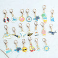 A set of 20 ocean travel keychain sets featuring fun ocean-themed keychains.