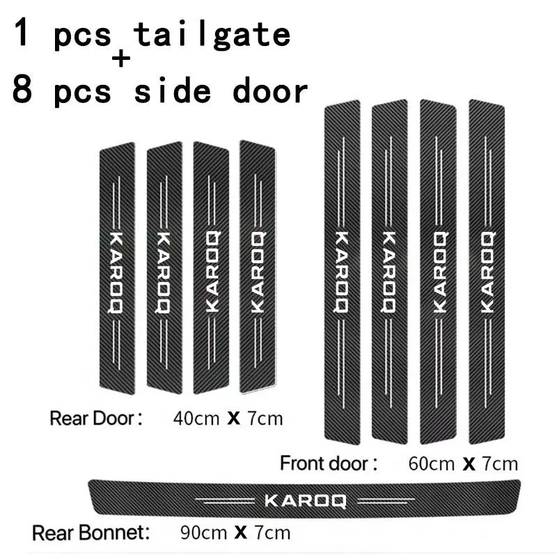 Car Carbon Door Sill Scuff Covers Black Door Panel Guards Protector Anti Scratch Sticker Tape For Skoda Karoq Car Accessorie