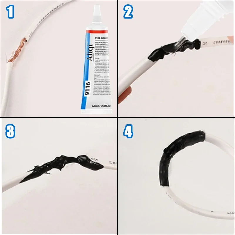 Waterproof Liquid Electrical Tape Rubber Insulating Cable Wire Coat Glue 15/60ml Insulation Adhesives Sealer Home Fix Line Glue