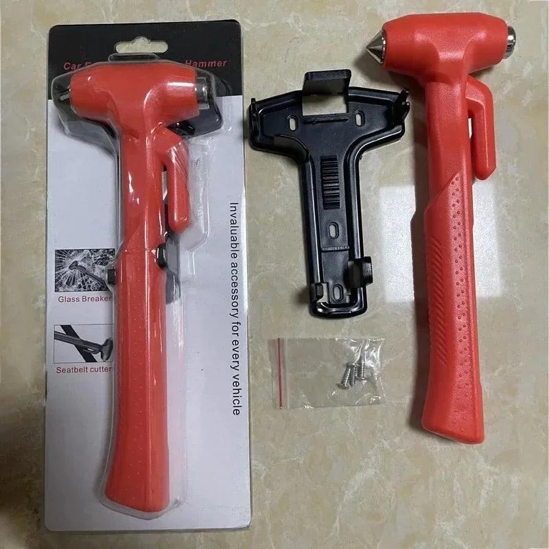 3 In 1 Emergency Safety Hammer Car Window Glass Breaker Seat Belt Cutter High Hardness Steel Rescue Tool Auto Accessories