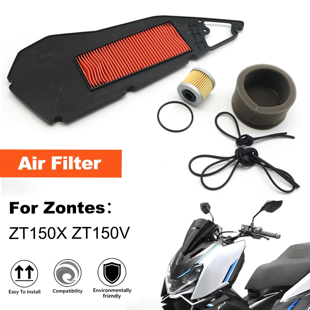 For Zontes ZT150X ZT150V ZT 150X 150V ZT150 X V Motocycle Air Filter Cleaner Drive Element Oil Filter Intake Cleaner