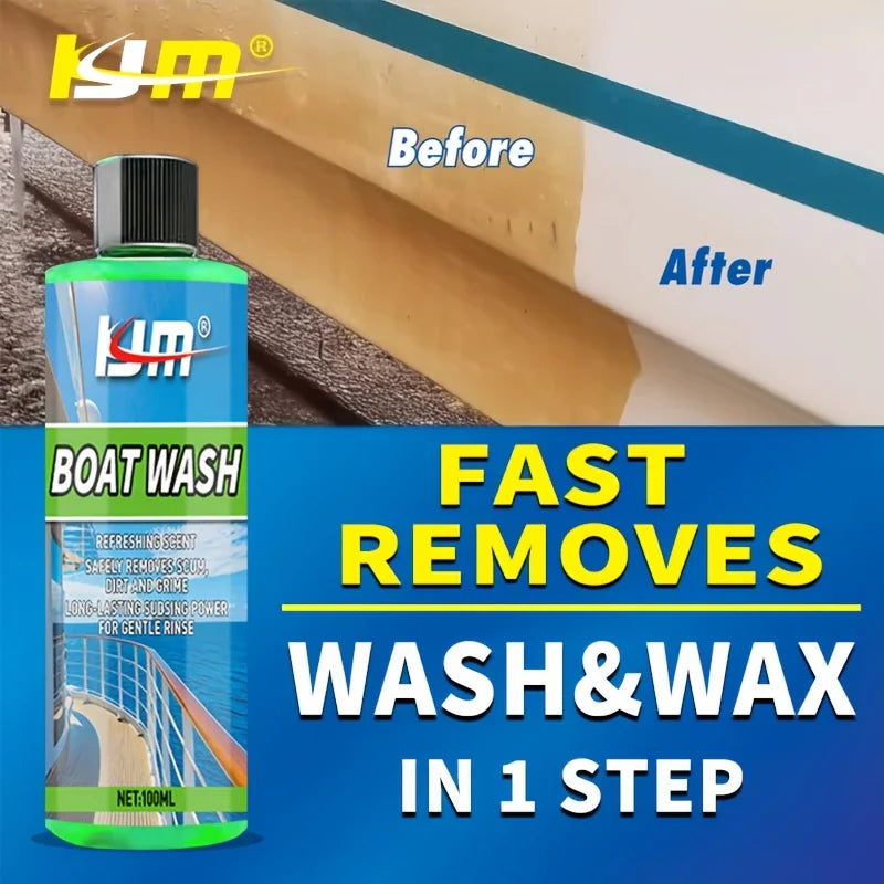100 ml Marine Cleaning and Waxing Agent - 1:100 Ratio, Fast-Acting Formula, Easy to Clean, Long-Lasting Protection