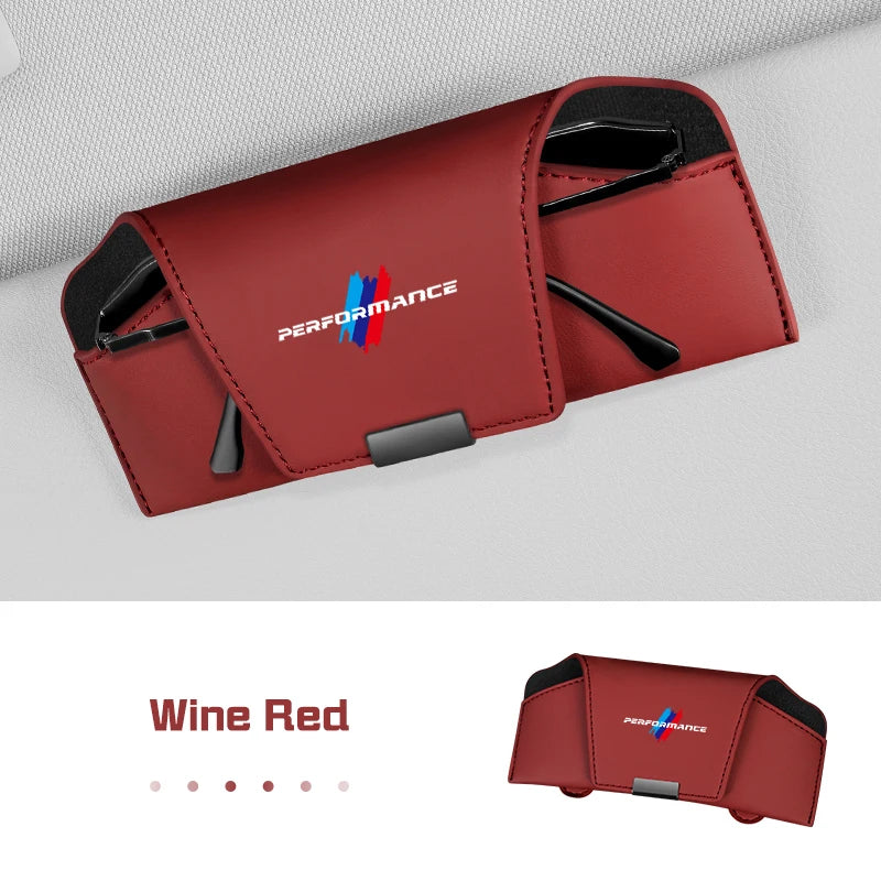 Magnetic Leather Car Visor Glasses Box Portable for BMW X1 X3 X5 X6 X7 1 3 5 6 7 Series G20 G30 G11 F15 F16 i7 Sunglasses Holder