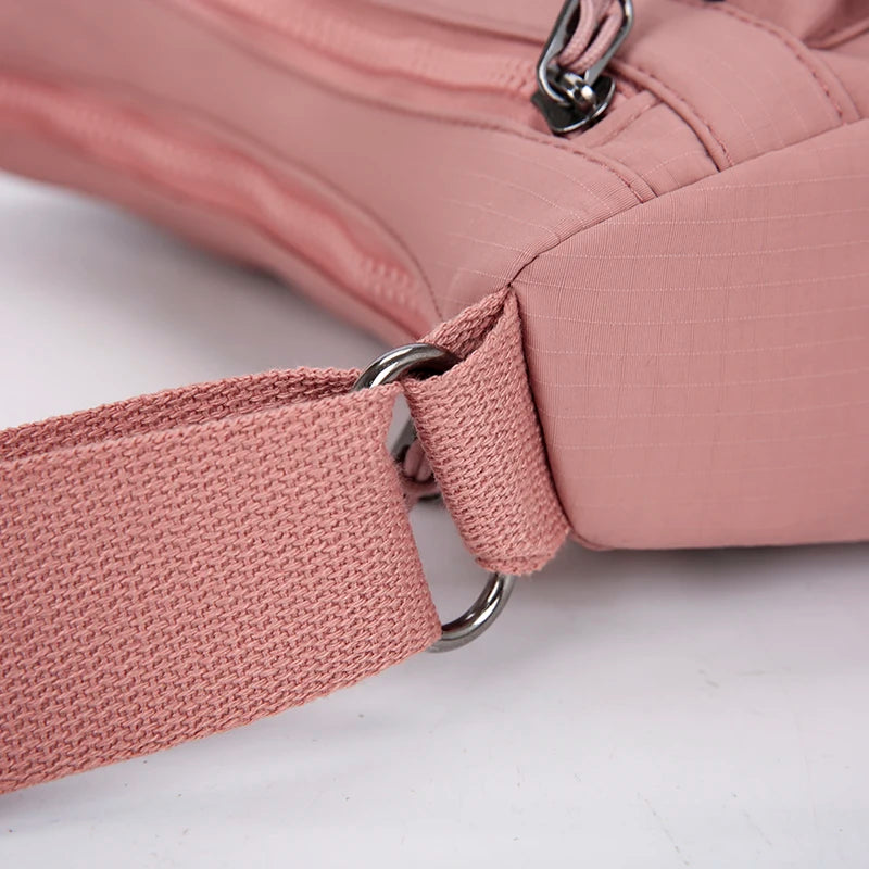 Anti Theft Organized Pockets Women Nylon Crossbody Bag Lightweight Waterproof Oxford Large Capacity Travel Commute Satchel