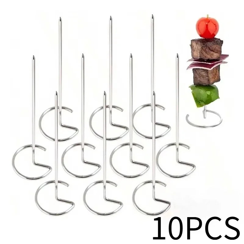 30PCS Vertical Grill Air Fryer Oven Skewer Grill Food Grade Stainless Steel Vertical Grill Rack Kitchen Outdoor BBQ Baking Tool
