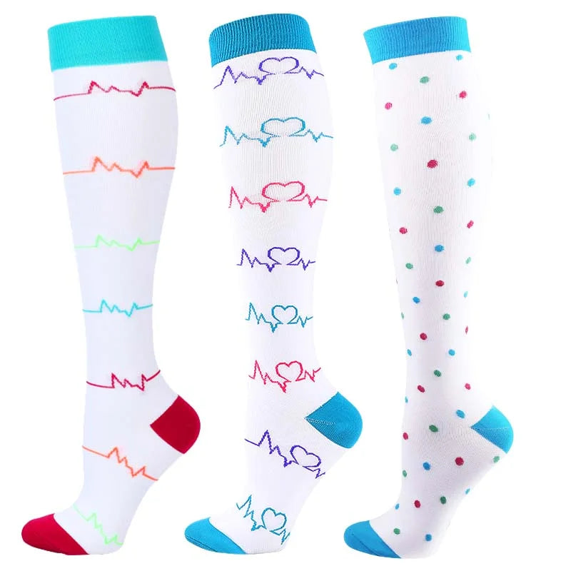 Unisex Compression Socks for Men and Women Medical Diabetes Varicose Veins Sports Socks for Running Cycling Travel Flight Yoga