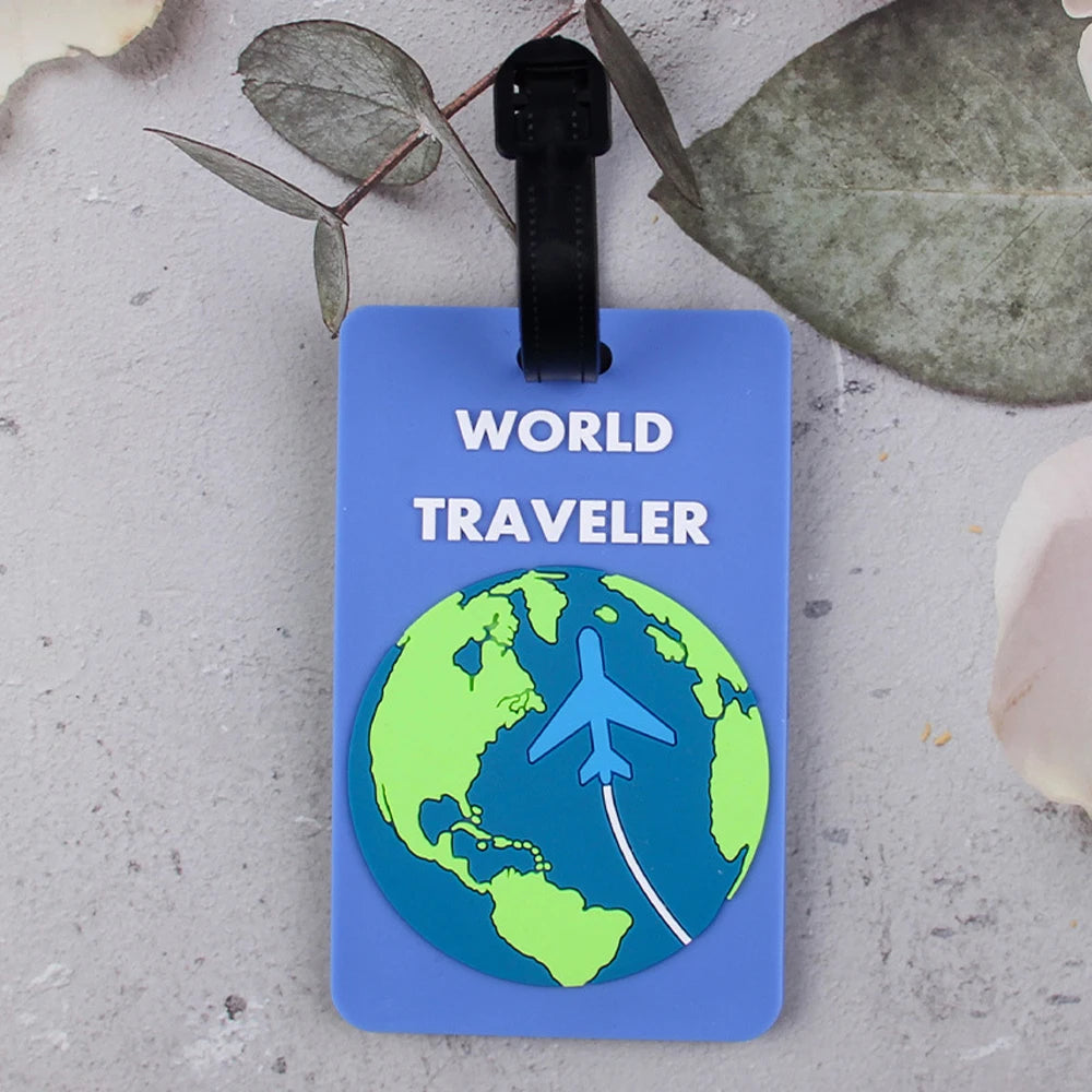 6PCS/Set Soft PVC Cute Luggage Tag Letter Travel Tag Men Women Suitcase Name Tag Bag Tags Airplane Labels Travel Accessories