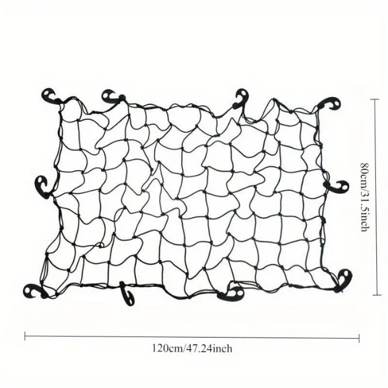 New Model Car Roof Luggage Net - 120*80cm Rope Net for SUV Roof Rack, Luggage Fixing Net Cover with Straps