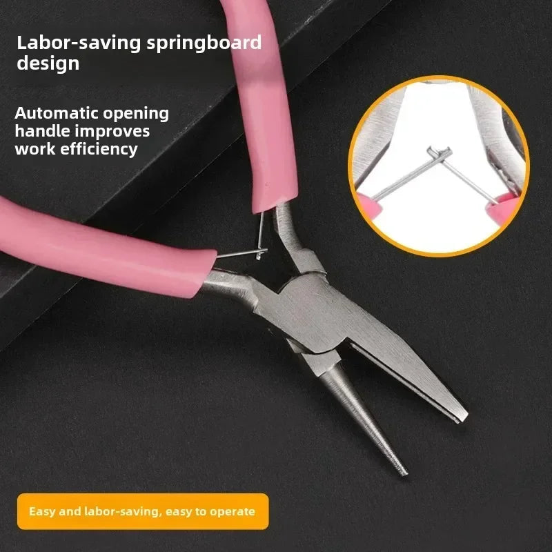 5-inch professional round concave pliers, used for jewelry making mini precision wire loop tools, ideal DIY manual tools