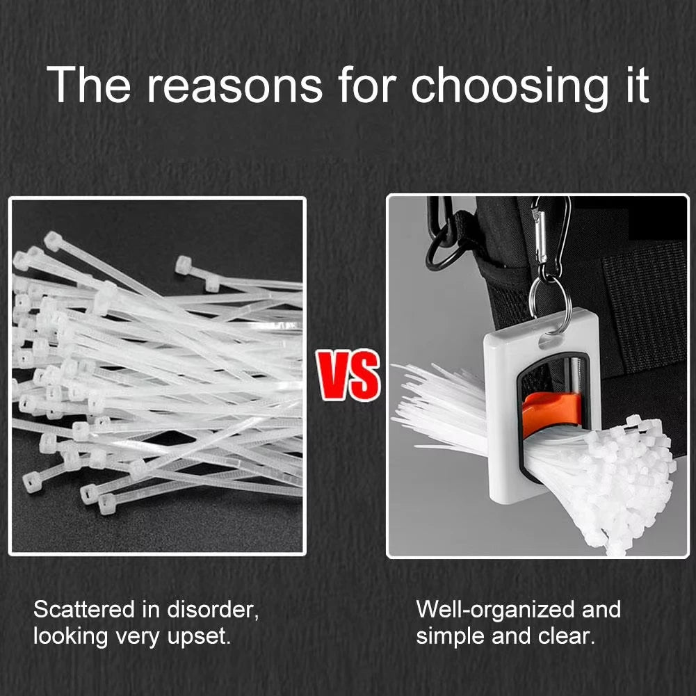 Square Cable Tie Organizer Fluorescent Cable Tie Organizer Portable Reusable Storage Cable Tie Holder Cable Tie Storage Tool