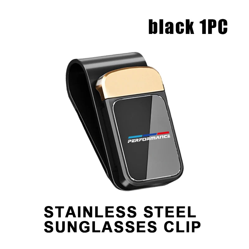 Car Stainless Steel Card Ticket Holder Sun Visor Glasses Clip For BMW Performance M2 M3 M4 X1 X3 X4 X5 E87 X7 E91 G20