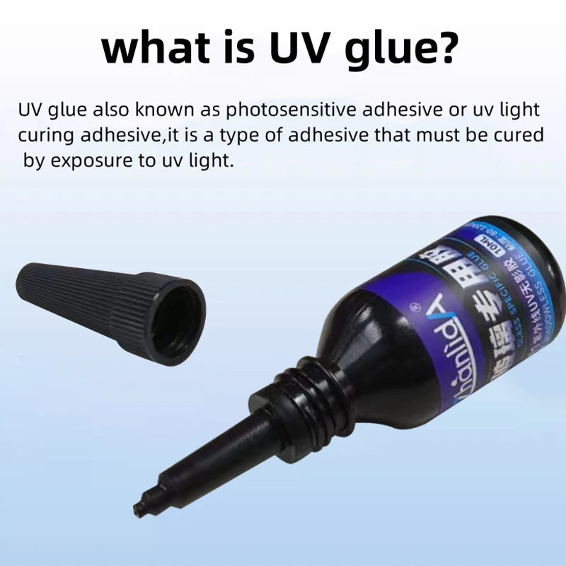 10/50ML Zhanlida 311 UV Shadowless Glue for Glass Coffee Table Crystal DIY Handicraft Transparent Soft Quick-drying UV Adhesive