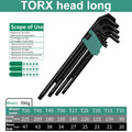 9Pcs Hex Wrench Set L Type Allen Key Set 1.5-10MM Hexagon Flat Ball Torx Star Head Spanner Screwdriver Set Household Hand Tools