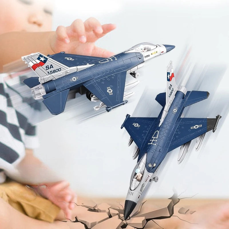 F16 Fighter Toy Alloy Fighter Model acoustooptic return force aviation military aircraft model Ornament Gift