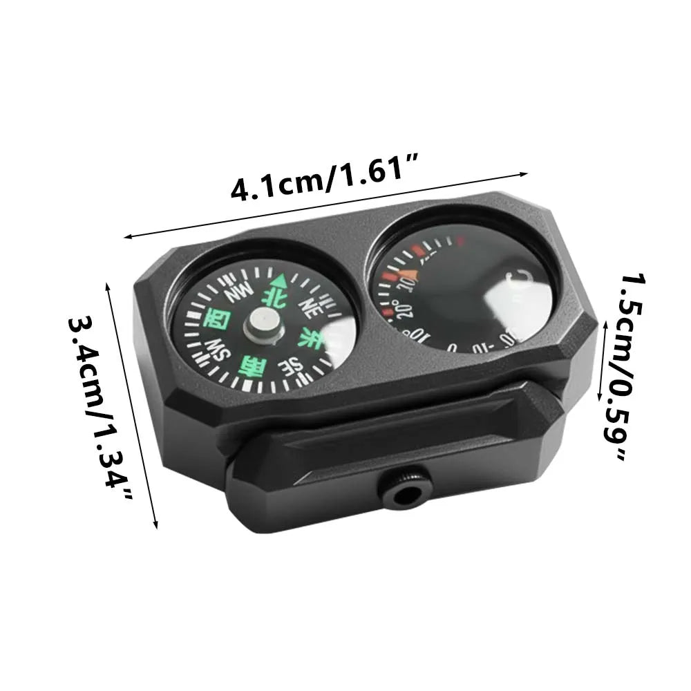 3/5Pcs Compass Thermometer Combo 2 in 1 Tactical Airsoft AR15 M4 M16 Compact Navigation Thermometer for 20mm Rail Gun Accessory