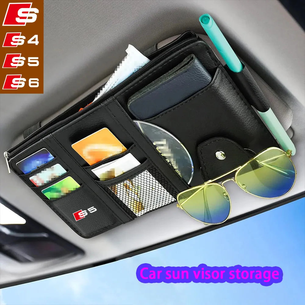 High-end car sun visor storage,large capacity,interior storage,car accessories,for Audi S S4 S5 S6
