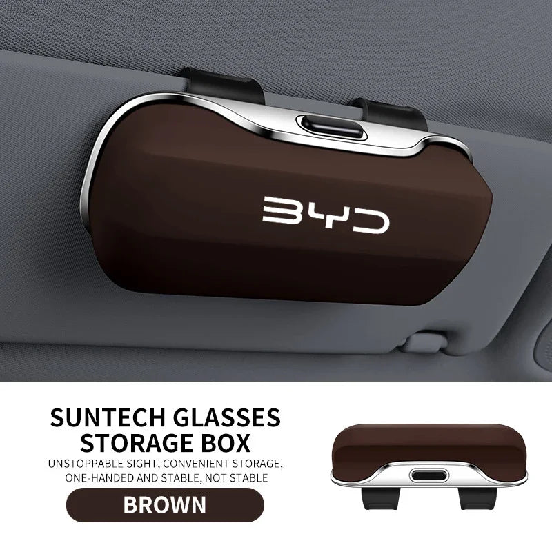 For BYD Atto 3 Tang F3 E6 Yuan Plus Song Max F0 Qin G3 I3 Han Auto Car Visor Sunglasses Glasses Case Glasses Holder Clip Box