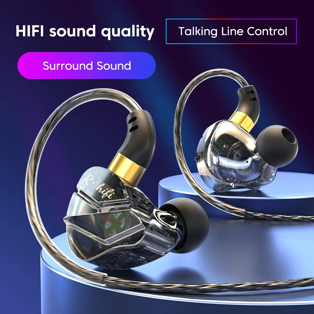 OLAF Gaming Headset Wired Earphones 3.5mm Cable Headphones Handsfree Bass Stereo Sports Earbuds DAC Type-C For iPhone 15 Samsung
