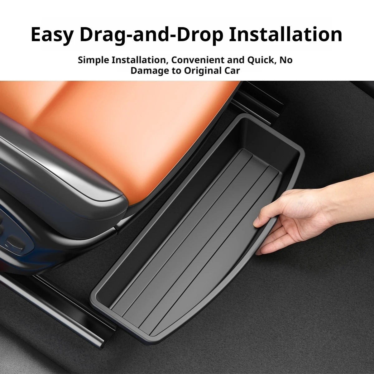 SEAMETAL Car Seat Bottom Organizer Box Universal Hidden Seats Box Under Car Seat Case Moved In for Umbrella Keys Cards Collector