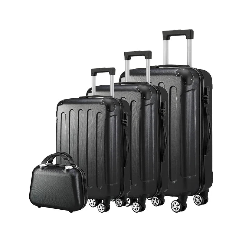Wholesale new 4 in1 hardside luggage  valise de voyage 4 pcs  suit case bags trolley travel Abs Pc suitcase