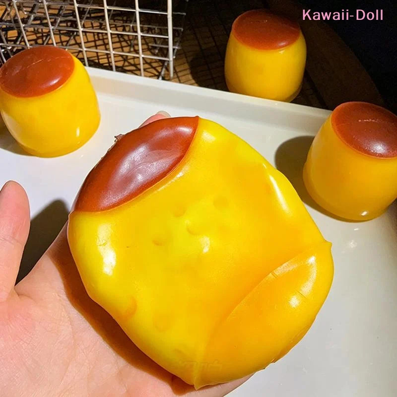 [DO]Pudding Squeeze Toys Food Shaped Squeeze Sensory Toy Rebound Soft Stress Relief Toy Creative Relaxation[DO]
