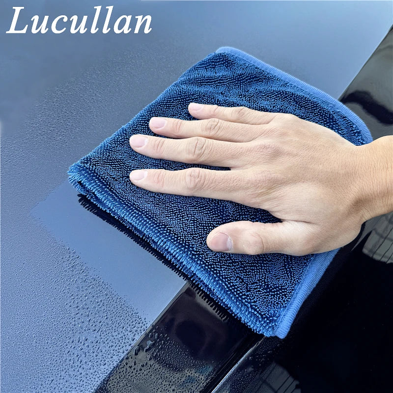 Lucullan 60X90cm Single-Sided Twist Drying Towel Ultra Soft Korea Material Microfiber Car Cleaning Detailing Rags