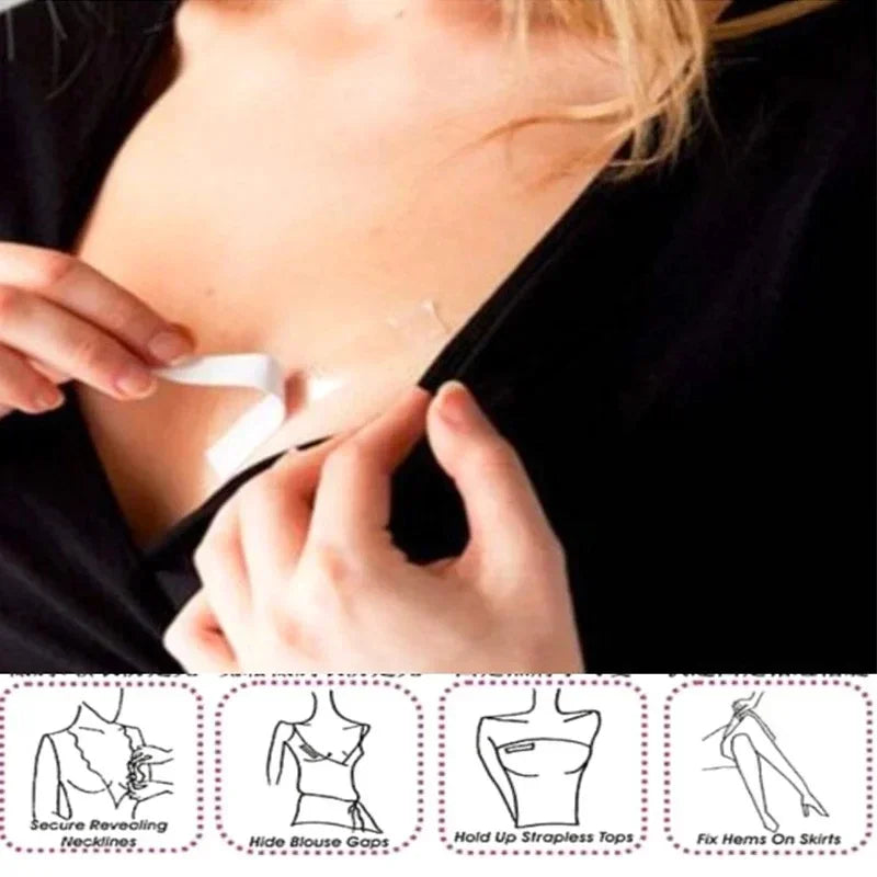 5M Waterproof Dress Cloth Tape for Women Double-sided Secret Body Adhesive Breast Bra Strip Safe Transparent Clear Lingerie Tape