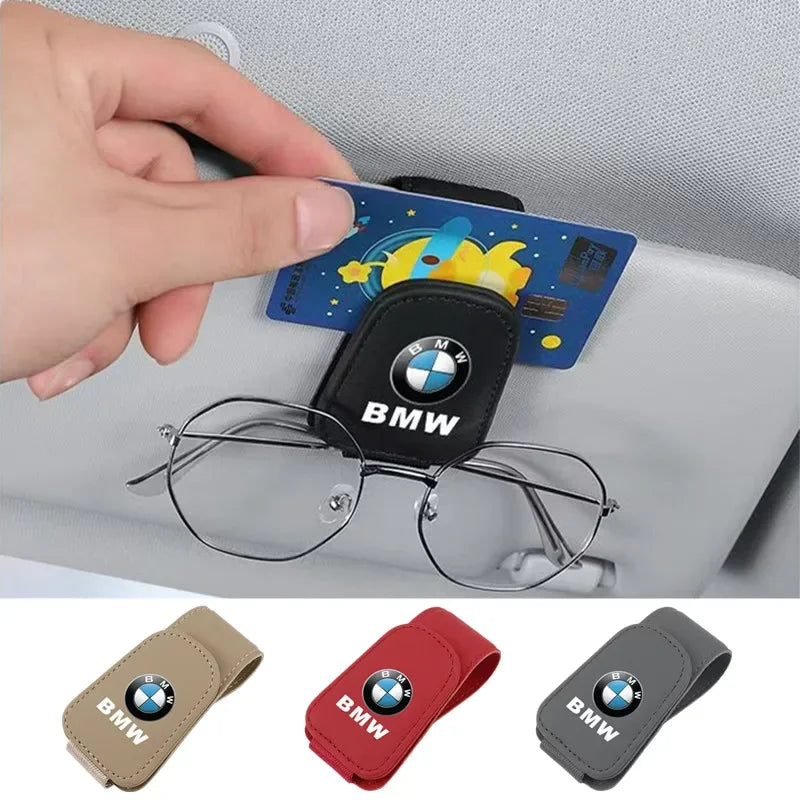 High Grade Car Sun Visor Eyeglasses Holder Clip Premium Ticket Card Storage Clamp Interior Accessories for MINI BMW E46 E90 E60