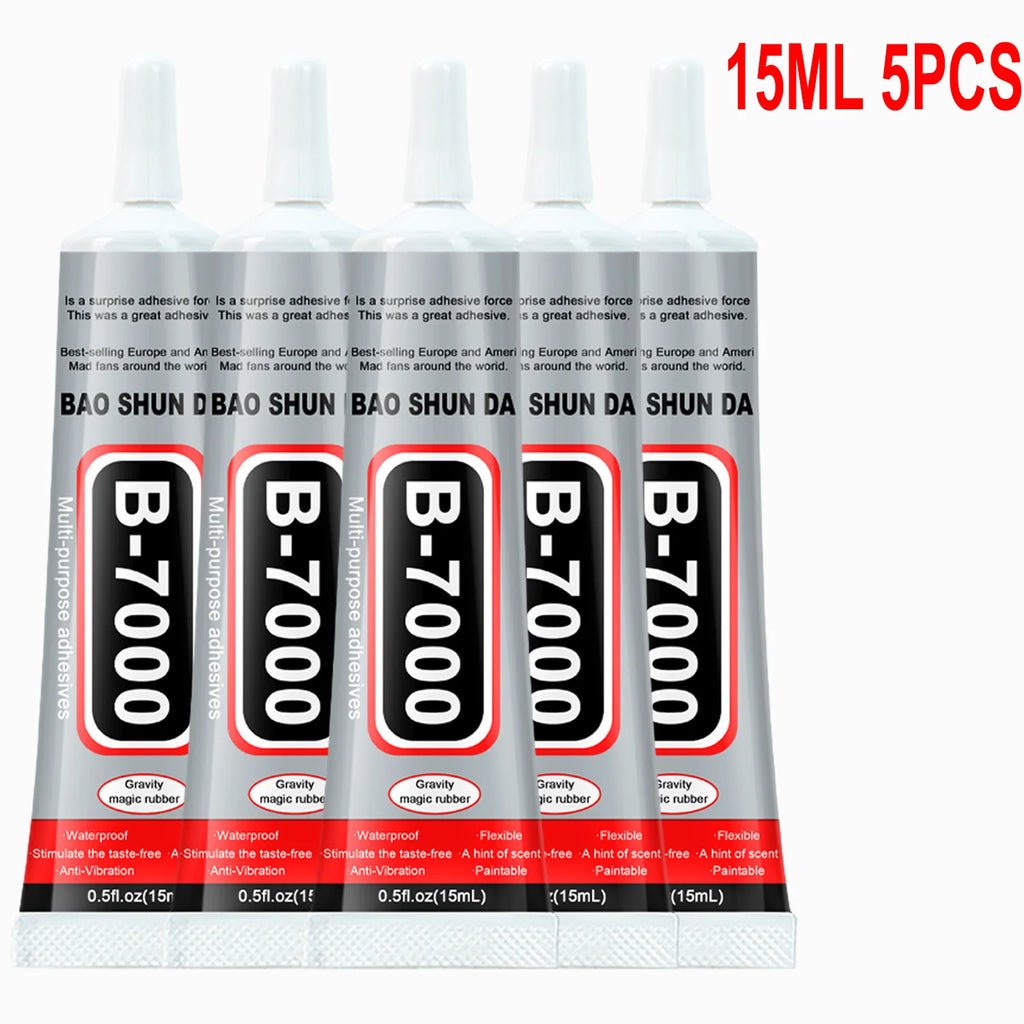 JXVX1-5PC High strength waterproof adhesive for B7000 mobile phone screen, Universal phone glass bonding agent, 15ml fast B7000