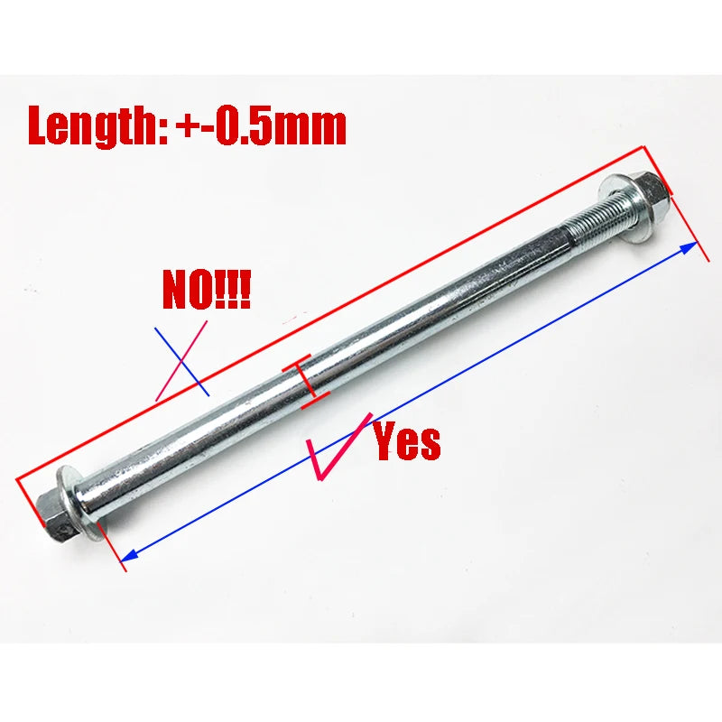 Motorcycle Wheel Axle Bolt With Nut M12 (12mm) 190mm/200mm/210mm/220mm/230mm/245mm/260mm/280mm/300mm/305mm Motorbike Hardware