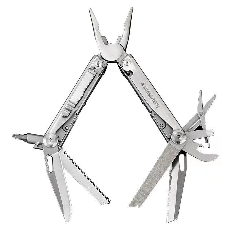 SWISS TECH 18in1 Multitool Dolding Pliers Camping Supplies Tactical Survival Hunting Outdoor Hiking Nature Hike EDC