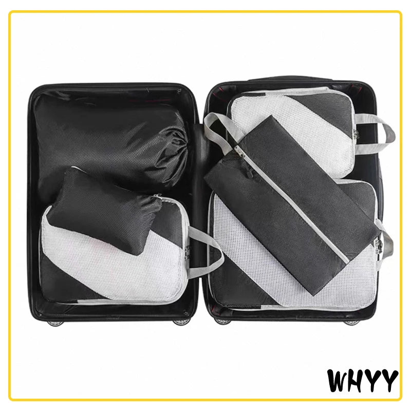 6Pcs/Set Travel Compression Packing Cubes Bag Portable Suitcase Clothes Organizers Compression Bag Luggage Storage Cases Drawer