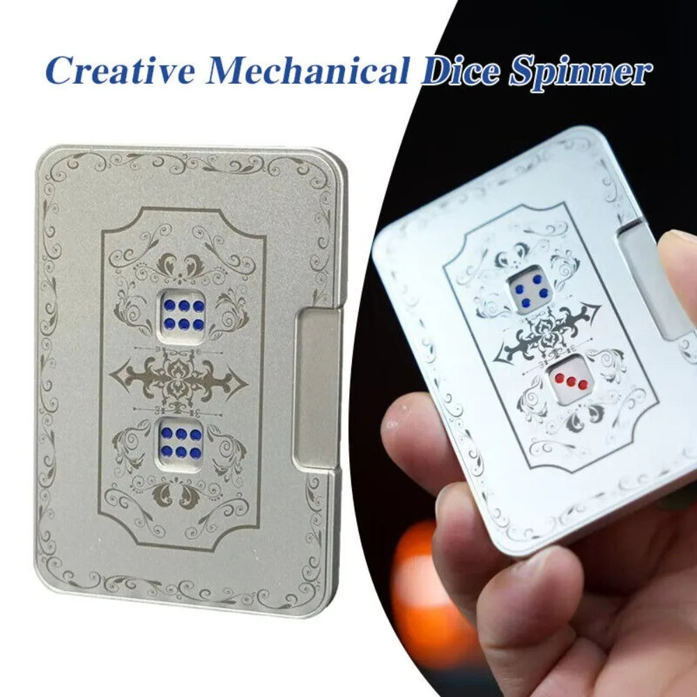 Creative Stainless Steel Mechanical Dice Stress Relief Anxiety Relief Mechanical Dice Fidget Press Dice Game