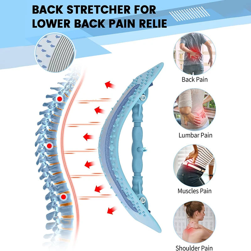 Back Stretcher Multi-Level Adjustable Massager Waist Neck Fitness Lumbar Cervical Spine Cervical Spine Support Massager Lying