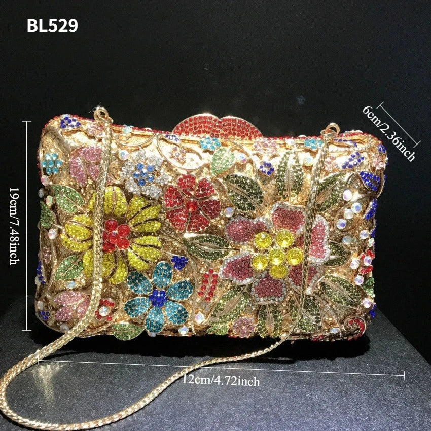 2026 Sparkly Diamond Dinner Bag Hollow Rhinestone Banquet Clutch Bag Women Evening Party Wedding Bridal Purse Rhinestone Handbag