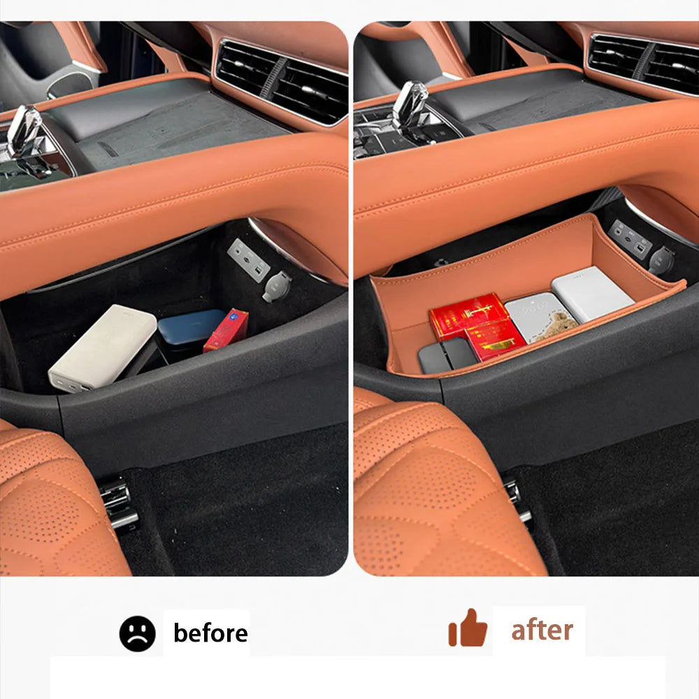 For BYD Sea Lion 07 EV Center Console Lower Storage Pad Car Interior Leather Protect Pad Central Control Storage Pad Accessories