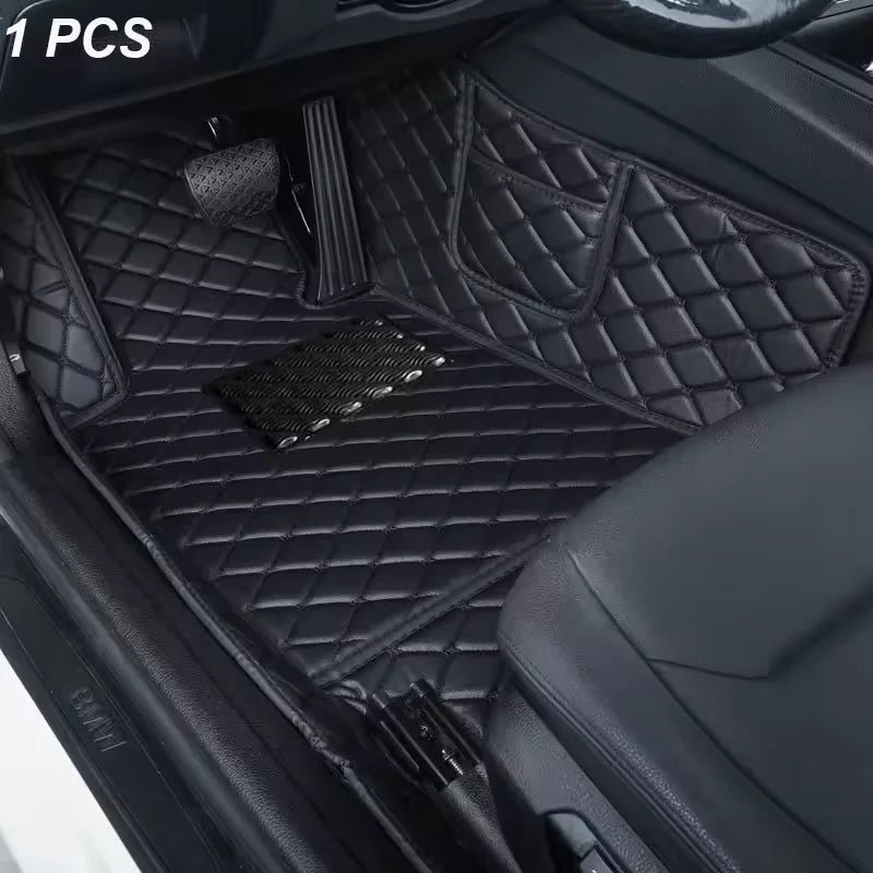 Custom Leather Car Floor Mat For Mitsubishi Outlander Lancer X 2015 2016 2017 2018 2019 2020 2021 Waterproof interior Accessorie