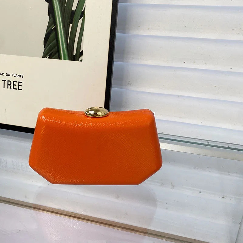 Fashion Irregular Shape Evening Box Clutch Bag Phone Purse Crossbody Messenger Day Chain Wedding Party Women Prom